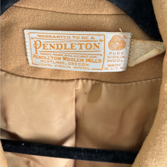 Pendleton 100% Virgin Wool Camel Blazer Jacket Women’s Vintage USA Made size M - Picture 2 of 10